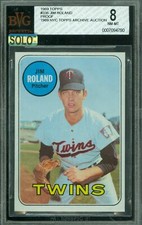 1969 TOPPS LOA # 336 JIM ROLAND PROOF BGS 8 MAC SOLO FINEST GRADE $175 CARD *