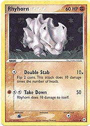 Pokemon EX Hidden Legends  70/101 Rhyhorn Card
