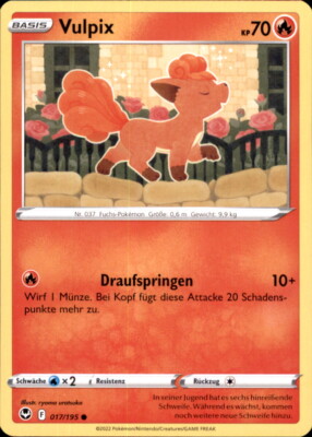 Pokemon 017/195 - Vulpix - Common - SWSH12 Silberne Sturmwinde