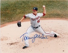 TOMMY MILONE  WASHINGTON NATIONALS   ACTION SIGNED 8x10