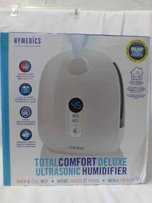 HoMedics Total Comfort Deluxe Ultrasonic Dual Tank Humidifier Digital White NEW