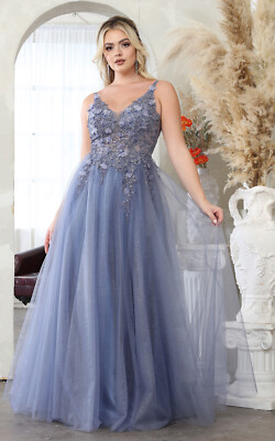 Womens Dresses For Gala Evening Pageant Long V-Neck Sleeveless A-Line Plus  Size | eBay