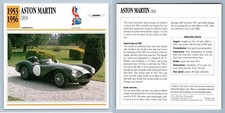 Aston Martin - DB3S - 1953-6 Competition - Classic Cars Collectors Club Card