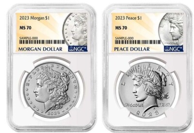 2023 (MS/PF/RP70) Six 6-Coin Set $1 Morgan & Peace Silver Dollar
