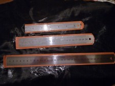 Pack Of 3 Metal Rulers 30cm, 20cm and 15cm Maths Drawing Equipment