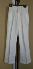 Girl's VTG 1970s White Denim Stretch Jeans Flared Leg Pants w/ Pockets Sz 10 NOS