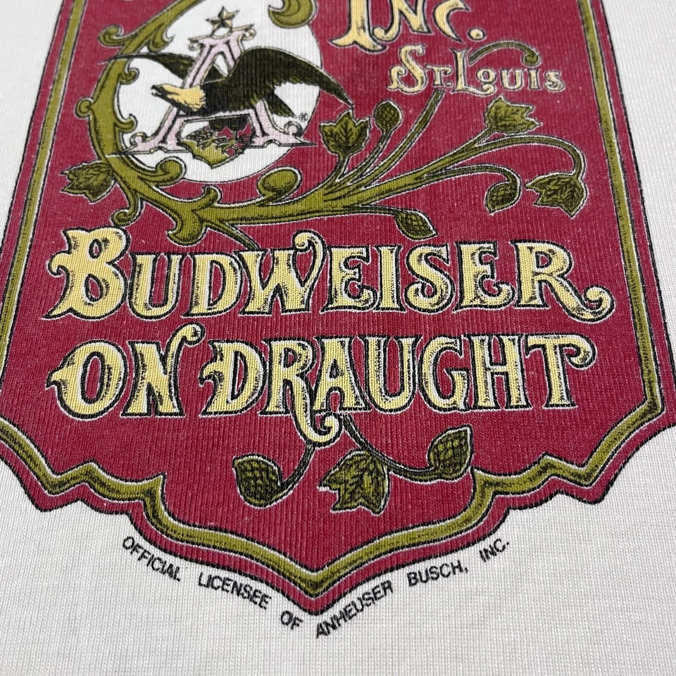 Camisa Budweiser Años 60 Antigua Anheuser Busch Cerveza Publicidad Ranas Foto 3 de 4
