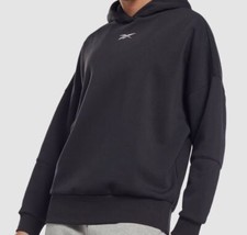 Reebok Women's Black Lux Oversized Pullover Sweatshirt Hoodie Sweater Size: M