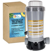 Professional In-Line Pool Automatic Chlorine Feeder - 9 lb Chemical Capacity