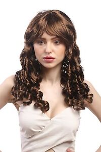 Perucke Damen Karneval Fasching Cosplay Korkenzieher Locken Lang Pony Braun Ebay