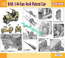 DRAGON 75037 1/6 WWII SAS 1/4-Ton 4x4 Patrol Car Model Kit