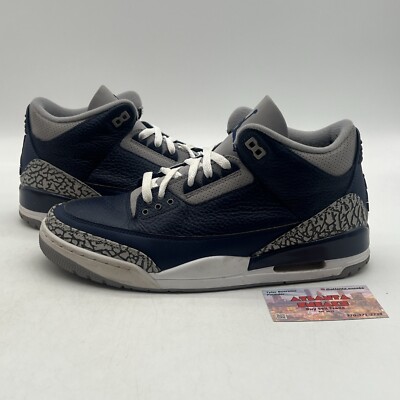 jordan 3 navy blue and white