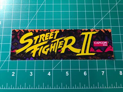 Street Fighter II Marquee 2x6  Sticker Glossy Decal Holographic Rainbow Vinyl
