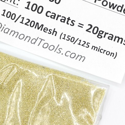 Diamond Powder Lapidary Grinding 325 to 50 Grit, Mesh Weight - 100 cts = 20 Gram