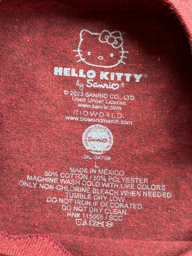 NWOT Hello Kitty SanRio Short Sleeve Christmas Holiday T-Shirt Womens Size Large - Picture 6 of 6