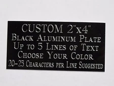 Custom Engraved Plate Aluminum 2"x4" Custom Name Plate Plaque Art Label Tag Gift