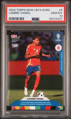 【激レア・PSA鑑定品】 Lamine Yamal ラミンヤマル直筆サイン RC Graded 2024 Topps Now Lamine Yamal #5 Rookie RC Soccer Card PSA 10