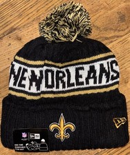 New Orleans Saints NFL Cuffed Knit Pom Pom Hat 2024 New Woolen Beanie Cap