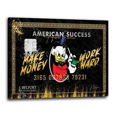 Kunst Money Duck Motivation Wandbild Leinwandbild Deko Kunst XL