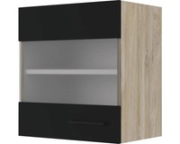 Flex Well HäNgeschrank Mit GlastüR Capri Bxtxh 50 X 32 X 54,8 Cm Schwarz Matt An
