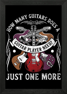 How Many Guitars Lover Pla gerahmtes Wandbild Poster Leinwanddruck Bild
