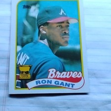 Topps 1989 Ron Gant #296 Atlanta Braves MLB Baseball Card Topps All-Star Rookie. rookie card picture