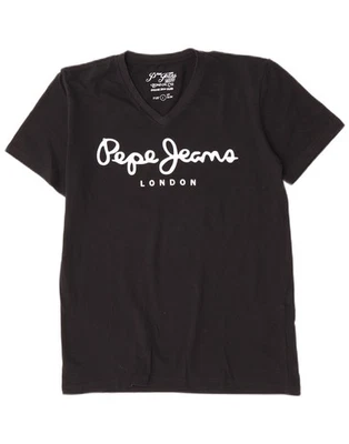 Camiseta Top PEPE Jeans Mujer Slim Gráfico Reino Unido 14 Grande Negro Algodón AY06 - Imagen 1 de 3