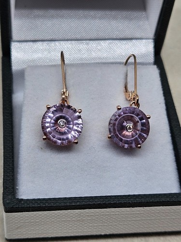 Pendientes de diamantes y amatista rosa Glen Lehrer de oro rosa de 10 quilates (2,86 g) - Imagen 6 de 6