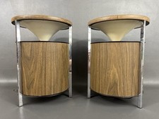 Vintage Pair - Zenith Circle of Sound Speakers - Wood Grain / Round / Retro Omni