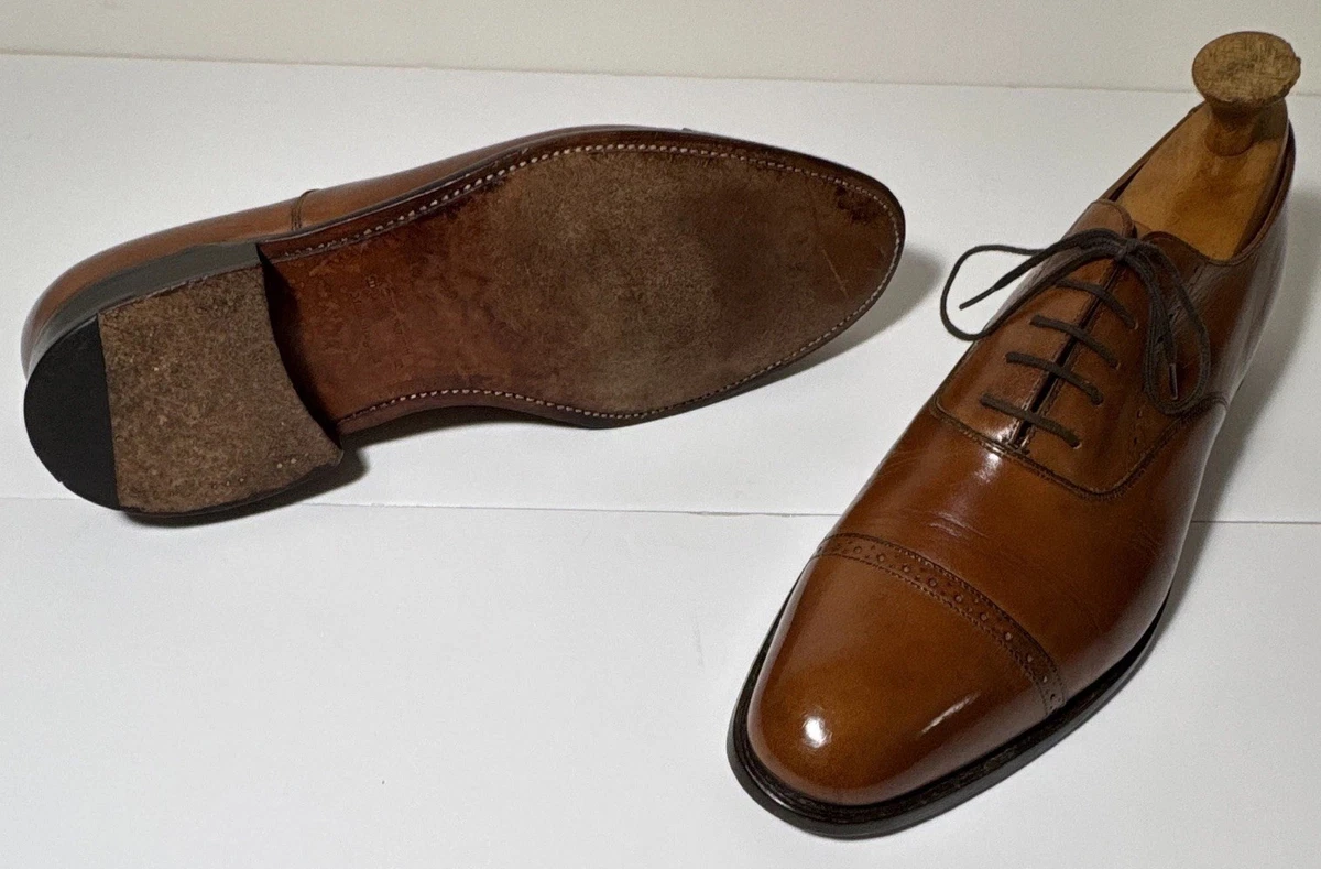 Charles Tyrwhitt Brown Leather Cap Toe Mens Size 10G / 9 UK Shoes ML081BRN Charles Tyrwhitt Mens Oxford Shoes 8 UK / 8.5 US Cognac  main image 4