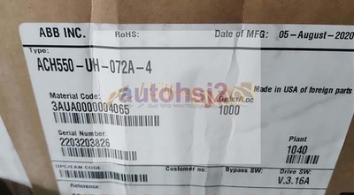 ONE ABB VARIABLE FREQUENCY DRIVE ACH550-UH-072A-4 NEW