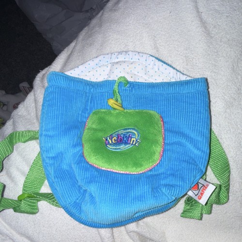 GANZ Webkinz Blue Green Corduroy Carrier Backpack for Ages 3+ 3-4 4-7 8-11 Years
