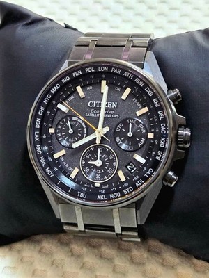 CITIZEN Attesa CC4004 58E F950 Eco Drive GPS Watch Black Titanium 10BAR Working