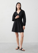 NWT Banana Republic $120 WAIST-SEAM MINI DRESS, Black, Sz S
