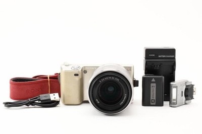 Sony Alpha NEX-5 Spiegellose Digitalkamera Objektiv Kit Silber Schwarz...