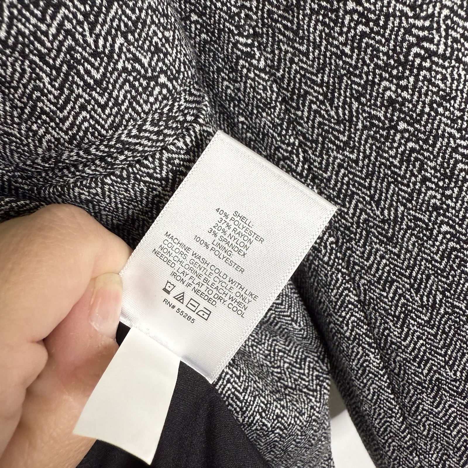 Express Black White Pattern Knit Blazer Jacket Si… - image 5