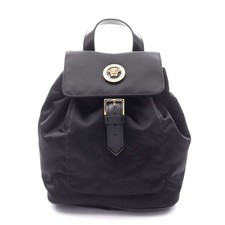 Versace Medusa Nylon Leather Backpack Women Black One Size