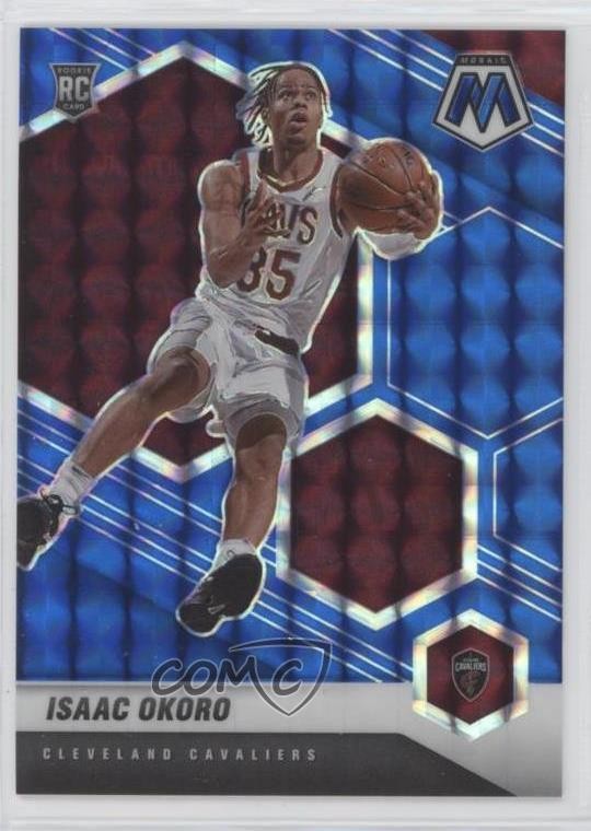 2020-21 Panini Mosaic Blue Prizm 73/99 Isaac Okoro #212 Rookie RC v9t