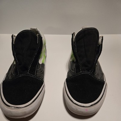Vans Old Skool size 7 Neon Green Flame 