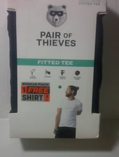 Pair of Thieves Men's 3 ct  FITTED CREW NECK   Undershirts T-Shirt BLACK LG or M