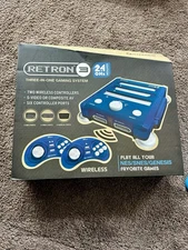 Hyperkin Retron 3 Gaming Console 2.4 GHz Edition Nes SNES/Genesis M07168-BB Blue
