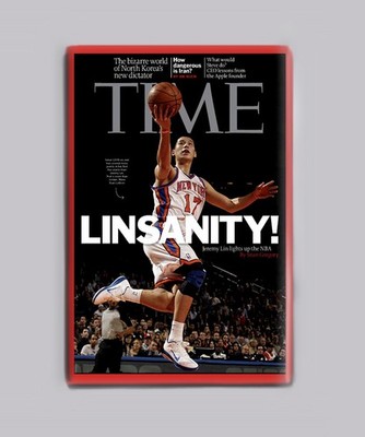 Jeremy Lin Linsanity Time Magazine 2''x3'' Fridge MAGNET (new york knicks nba 2012