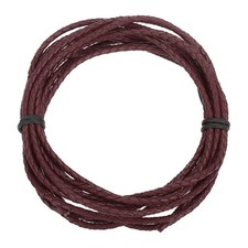 Braided Leather Cord, 3 3.3 Yard for Jewelry Making, Burgundy, 3 meters