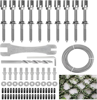 Rankhilfe Edelstahl für Kletterpflanzen Drahtgitter System für Wand und Garten