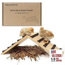 Chicken Perch and Ramp Trainer, 2 in 1 Sturdy Wooden Chicken Pure wood color