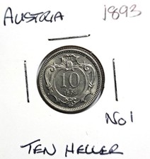 @@@ A SUPERB  AUSTRIA 1893 TEN HELLER no1 @@@