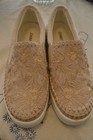 BROWN CANVAS FLORAL EMBROIDERED LOAFERS BY JOHNNY WAS ~ 8.5 — photo 2