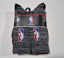 NBA Mens Crew Multi -Sports 6 Prs training sports Crew Socks Official NBA