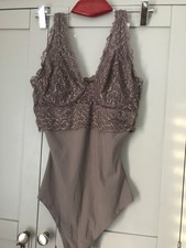 Yummie mink Bodysuit lace stretch thing body new uk M ADJUSTABLE NEW