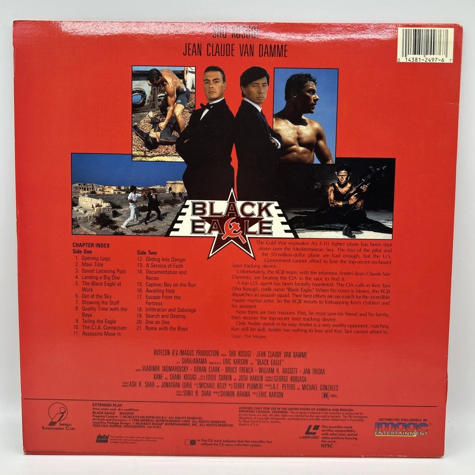 Black Eagle Laserdisc Extended Play, Sho Kosugi, Jean Claude Van Damme 1988 - Image 2 of 4